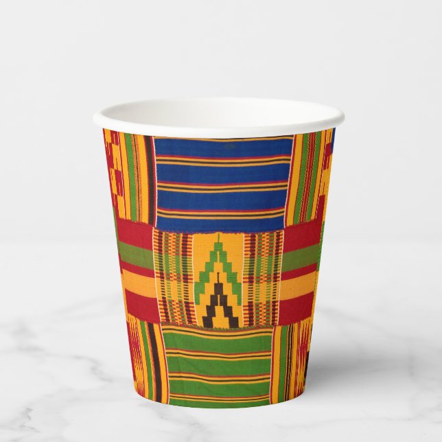 Vasos De Papel Cuadros de papel de impresión de Kente (Anverso)