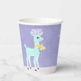 Vasos De Papel Cuadros de papel de lavanda de reno azul vintage