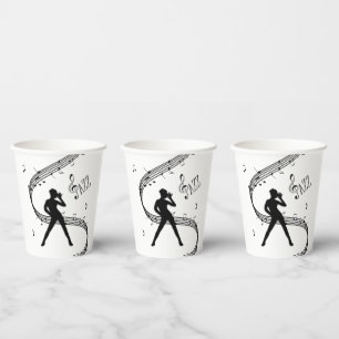Vasos De Papel Cuadros de papel de música Jazz Dance