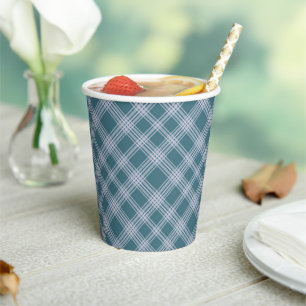 Vasos De Papel Cuadros de papel de patrón de plancha cian silenci