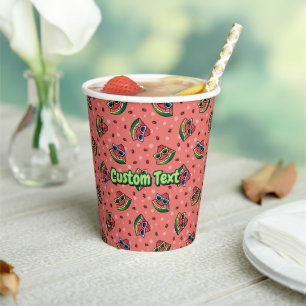 Vasos De Papel Cuadros de papel de patrón Personalizado de sandía