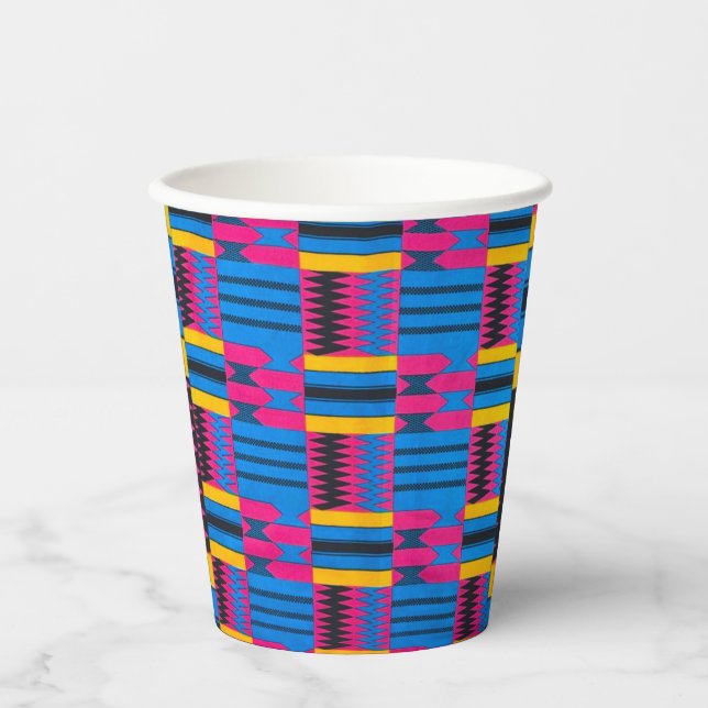 Vasos De Papel Cuadros de papel de patrones africanos (Anverso)