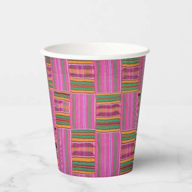 Vasos De Papel Cuadros de papel de patrones africanos (Anverso)