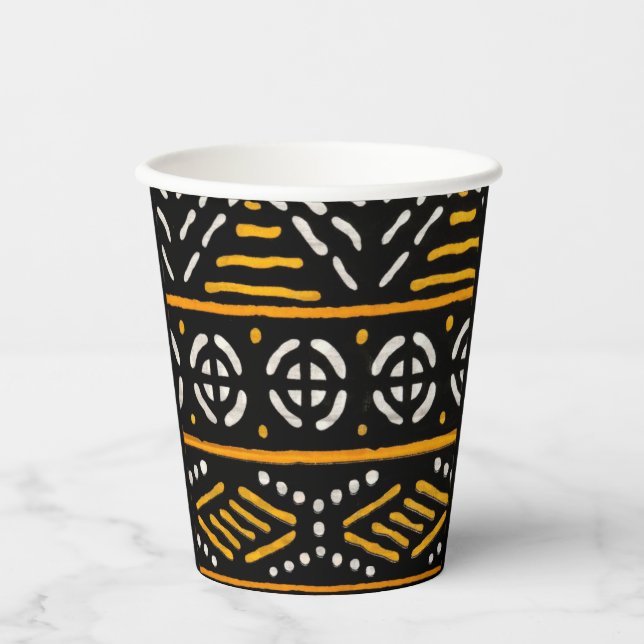Vasos De Papel Cuadros de papel de patrones africanos (Anverso)