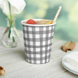 Vasos De Papel Cuadros de papel de plástico gris