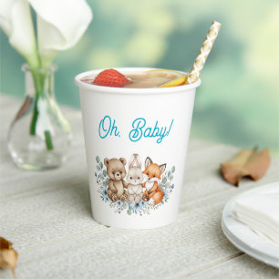 Vasos De Papel Cuadros de papel de Soft Boy Woodland Friends Baby