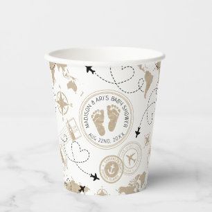 Vasos De Papel Cuadros de papel de Travel Adventure Baby Shower