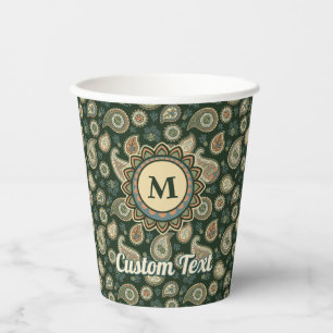 Vasos De Papel Cuadros de papel del patrón Cypress Paisley