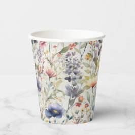 Vasos De Papel Cuadros de papel del patrón de flores silvestres