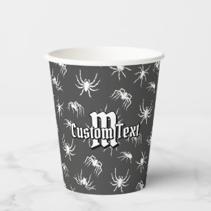 Vasos De Papel Cuadros de papel del patrón de siluetas arañas