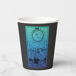 Vasos De Papel Cuadros de papel gradiente de la tarjeta moon taro