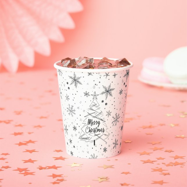 Vasos De Papel Cuadros de papel navideño festivos (in situ)