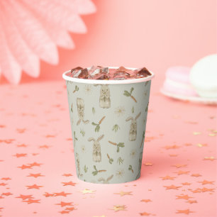 Vasos De Papel Cuadros de papel para conejitos de primavera