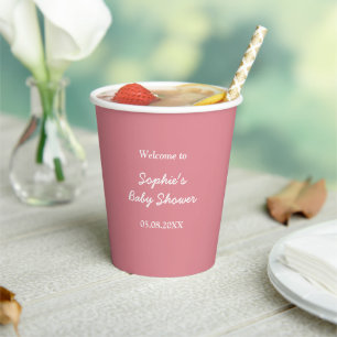 Vasos De Papel Cuadros de papel Rubor Pink Baby Shower