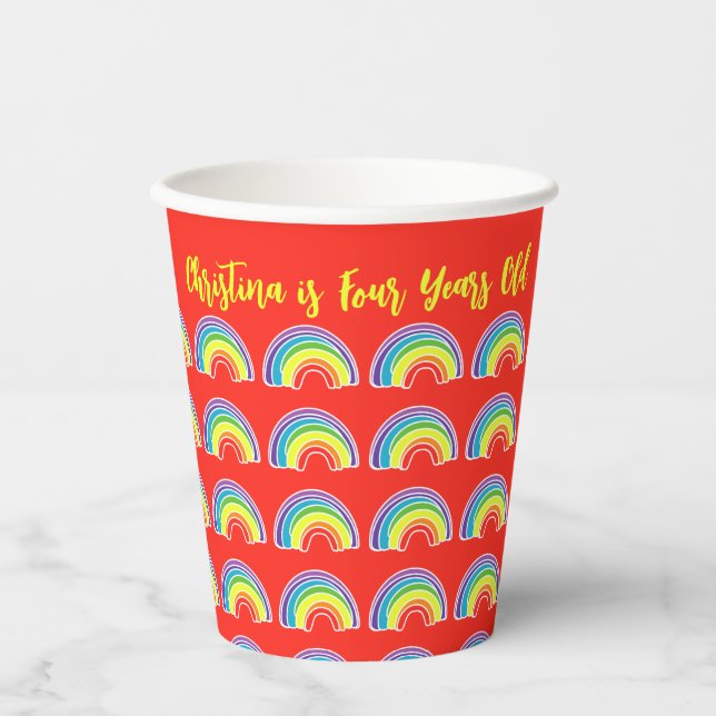 Vasos De Papel Cuadros de papel sobre el partido de los cumpleaño (Anverso)