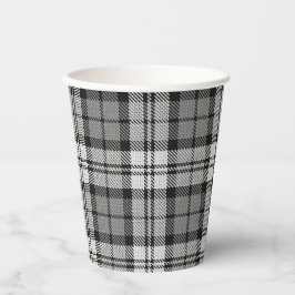 Vasos De Papel Cuadros de Tartán Gris Ceniza