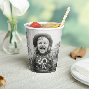 Vasos De Papel CUALQUIER Moda de cumpleaños Tipografía blanca 2 F