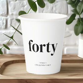 Vasos De Papel Cuarenta blancos y negros 40 años