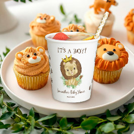 Vasos De Papel Cuate Baby Lion King Watercolor Jungle Baby Shower