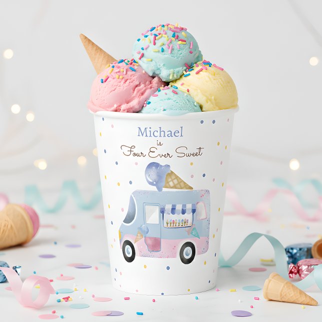 Vasos De Papel Cuatro camiones de helados dulces para el cumpleañ (Subido por el creador)