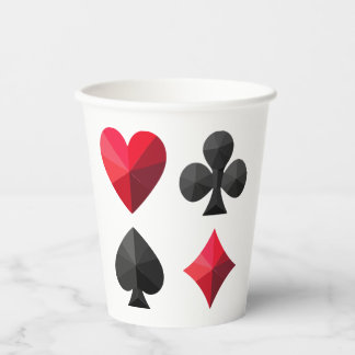 Vasos De Papel Cuatro conjuntos de cartas de juego: corazones, pa