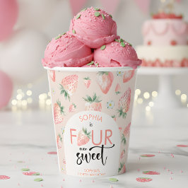 Vasos De Papel Cuatro hijos de fresa dulce de todos los años