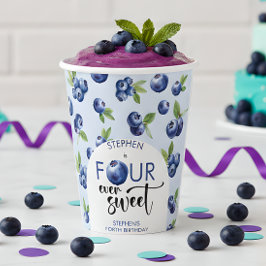 Vasos De Papel Cuatro niños dulces de la época de los arándanos