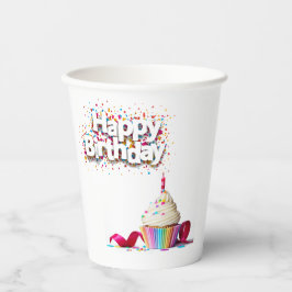 Vasos De Papel Cubierta de cumpleaños feliz