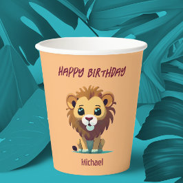 Vasos De Papel Cubo de leones pequeño personalizado