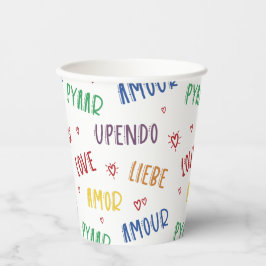 Vasos De Papel Cubo de papel de 8oz Arcoíris Orgullo Amor en much
