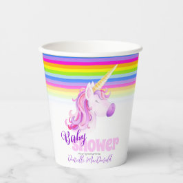 Vasos De Papel Cubos de ducha de unicornio con color de agua y ar