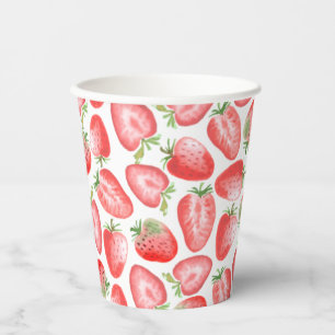 Vasos De Papel Cubos de Fiesta de fresa   Copas de cumpleaños de 