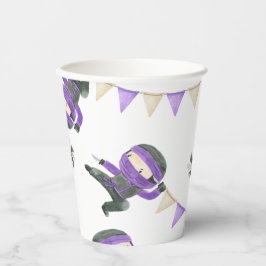 Vasos De Papel Cubos de Fiesta Ninja morado