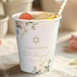 Vasos De Papel Cubos de papel acuático de Bat Mitzvah | Eucalyptu