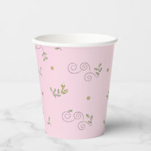Cubos de papel "Aves de oro/PINK" de 8 oz.
