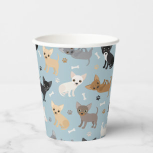 Vasos De Papel Cubos de papel azul para huesos y garras de Chihua