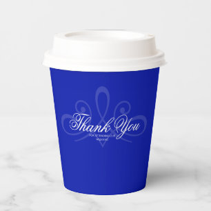 Vasos De Papel Cubos de papel blanco y azul cobalto