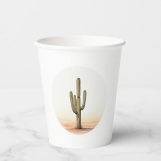Vasos De Papel Cubos de papel cactus acuarela