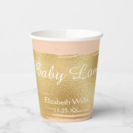 Vasos De Papel Cubos de papel "Classic Gold/Pink" de 8 oz.