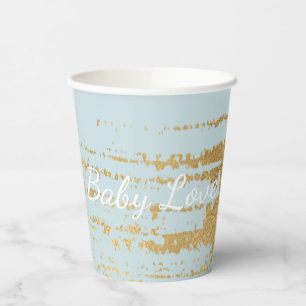 Vasos De Papel Cubos de papel "Classic Light Gold/Blue" de 8 oz.