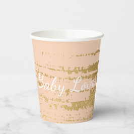 Vasos De Papel Cubos de papel "Classic Light Gold/Pink" de 8 oz.