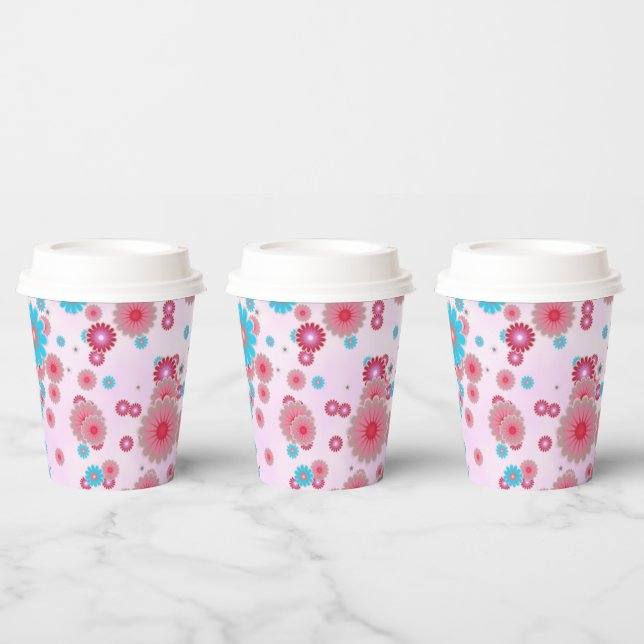 Vasos De Papel Cubos de papel con bombas de flores (Multi)