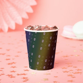Vasos De Papel Cubos de papel con cráneo de arcoiris