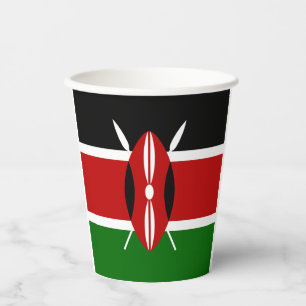 Vasos De Papel Cubos de papel con el escudo de la bandera de Keni