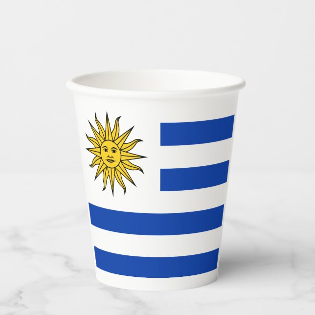 Vasos De Papel Cubos de papel con el escudo de la bandera uruguay (Anverso)