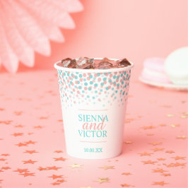 Vasos De Papel Cubos de papel con nombres personalizados de boda 