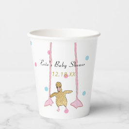 Vasos De Papel Cubos de papel de Baby Shower "Gold Flamingo Baby"
