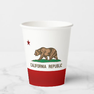 Vasos De Papel Cubos de papel de bandera de California