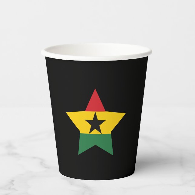 Vasos De Papel Cubos de papel de bandera de Ghana (Anverso)