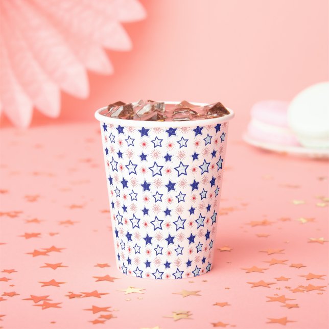 Vasos De Papel Cubos de papel de Blue Stars (in situ)